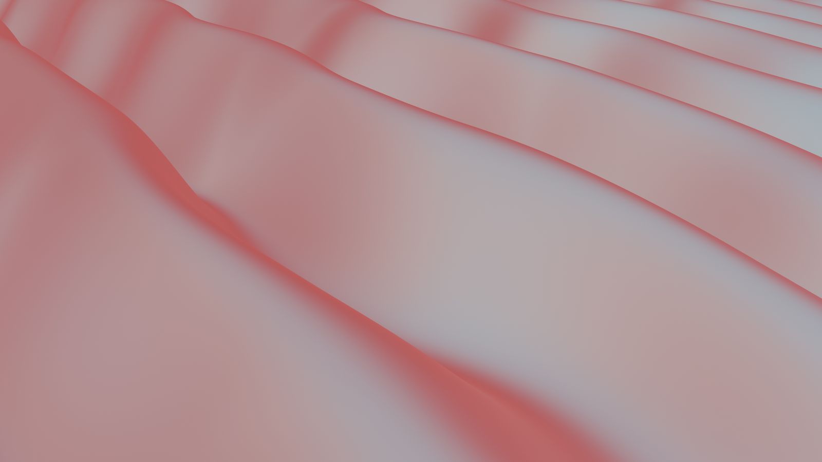 Ondulations douces rose pâle et blanches en dégradé lumineux, gros plan flou